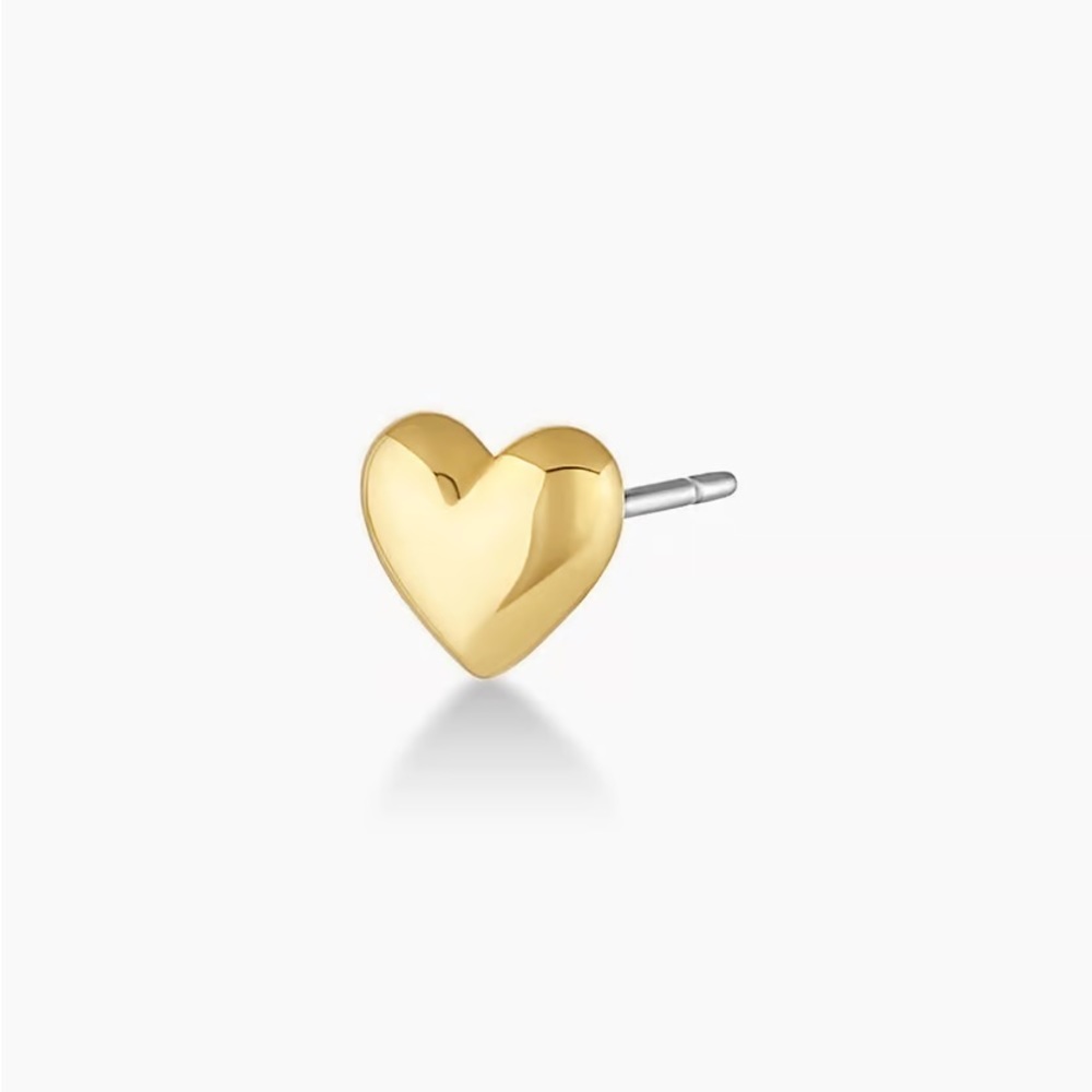 Gorjana gold plated heart charm stud